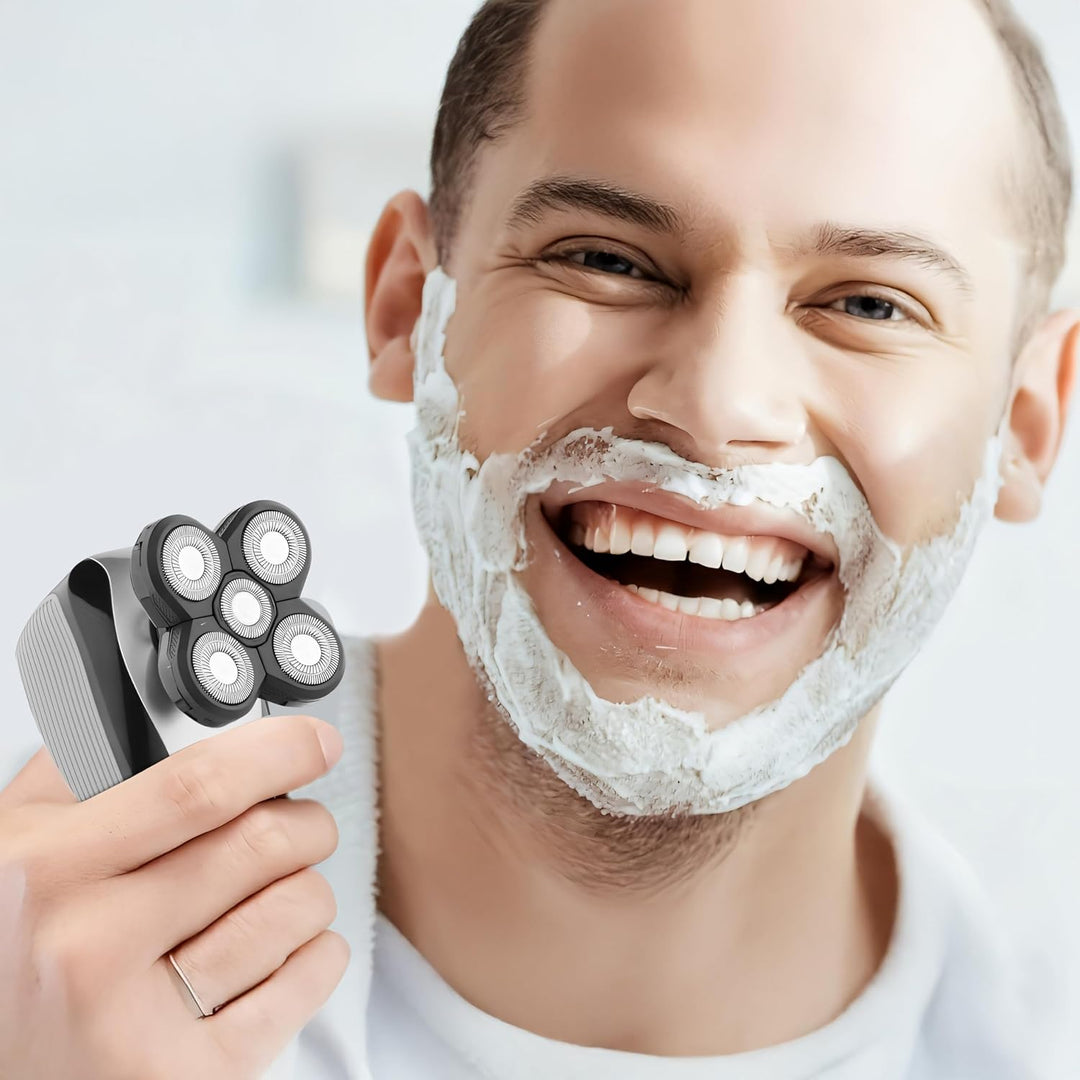 Retoo Herrenrasierer Face & Body Rasierer Herren Elektrisch IPX4 – Trimmer & Bodygroomer mit 5 Köpfe