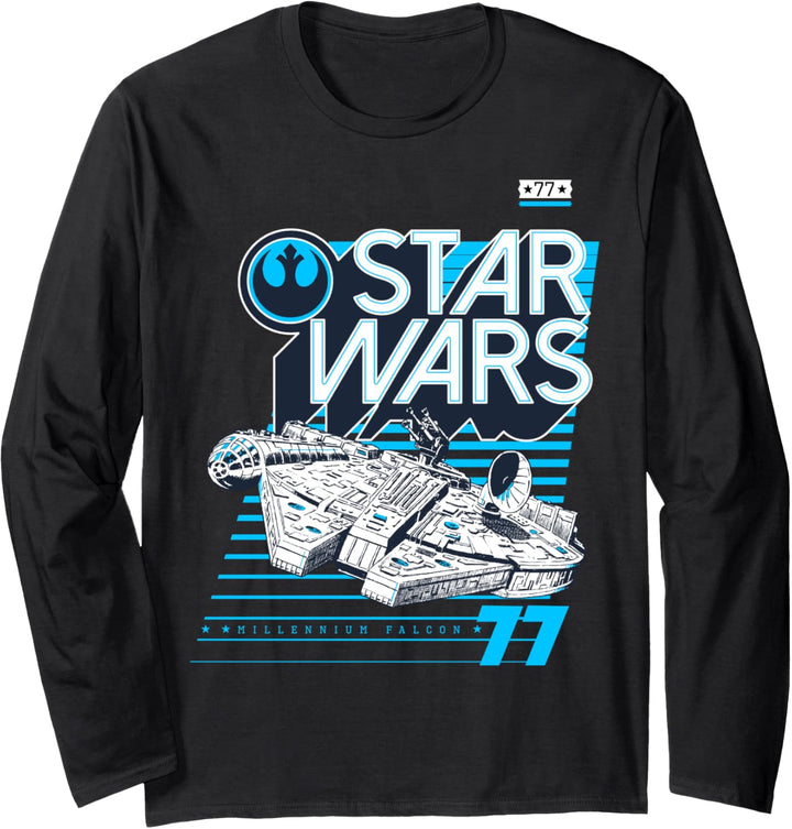 Star Wars Millennium Falcon Gradient Stripes Poster Langarmshirt
