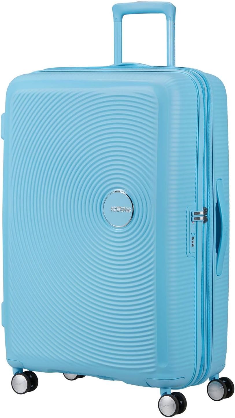 American Tourister Soundbox Spinner 77/28 TSA EXP Trolley Blueberry Fizz hellblau
