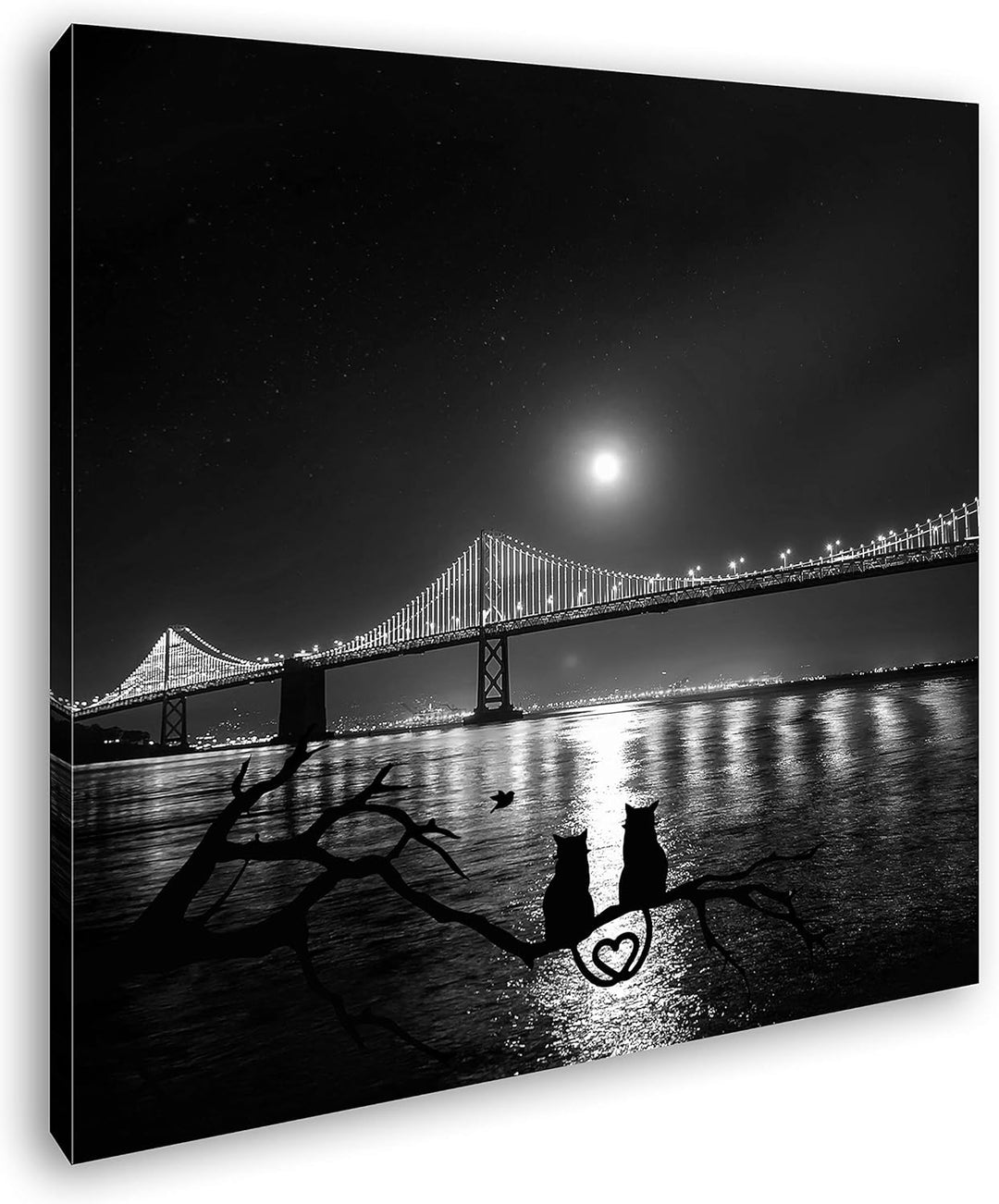 deyoli gigantische Brücke in San Francisco Format: 70x70 Effekt: Schwarz&Weiss als Leinwandbild, Mot