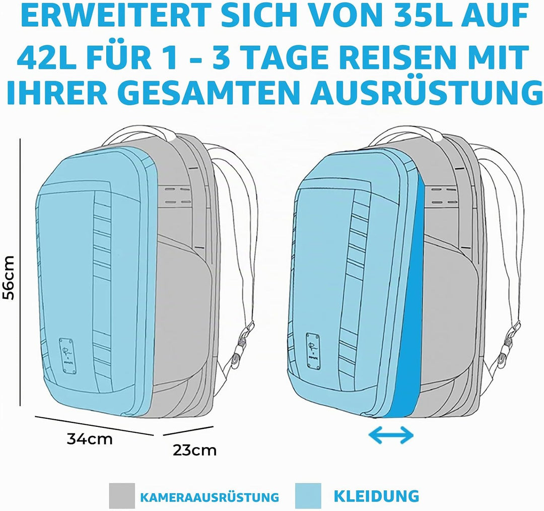 Gomatic Peter McKinnon Kamera Rucksack – XL Reiserucksack 35–42 L – DSLR &amp; Drohnen – Für 1–5 Tage –