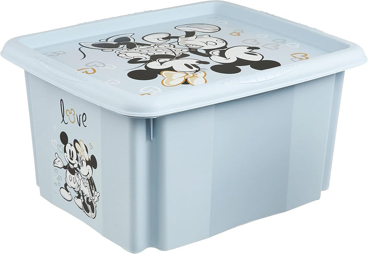 keeeper Micky Maus Aufbewahrungsbox mit Deckel, Dreh- und stapelbar, Für Kinder, 24 l, Karolina, Clo