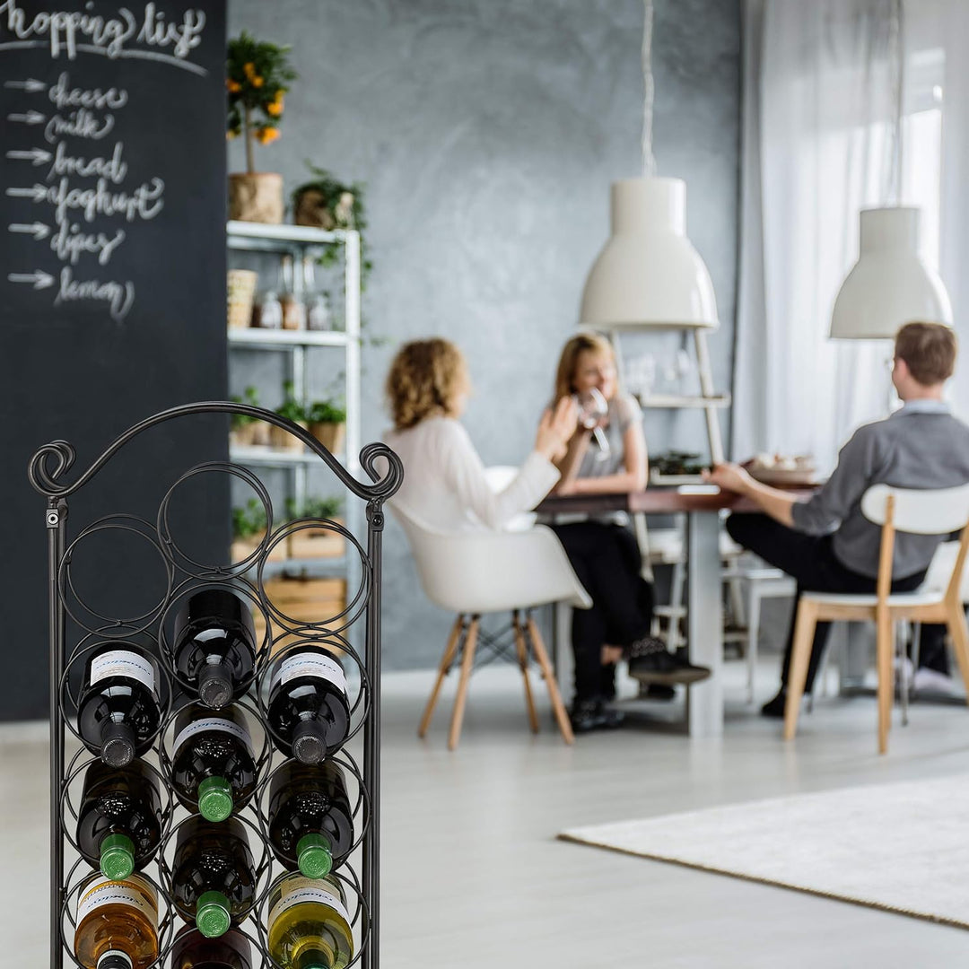 Relaxdays Weinregal, 21 Flaschen, dekoratives Flaschenregal für Küche, Keller, Bar, Metall, HBT 88 x