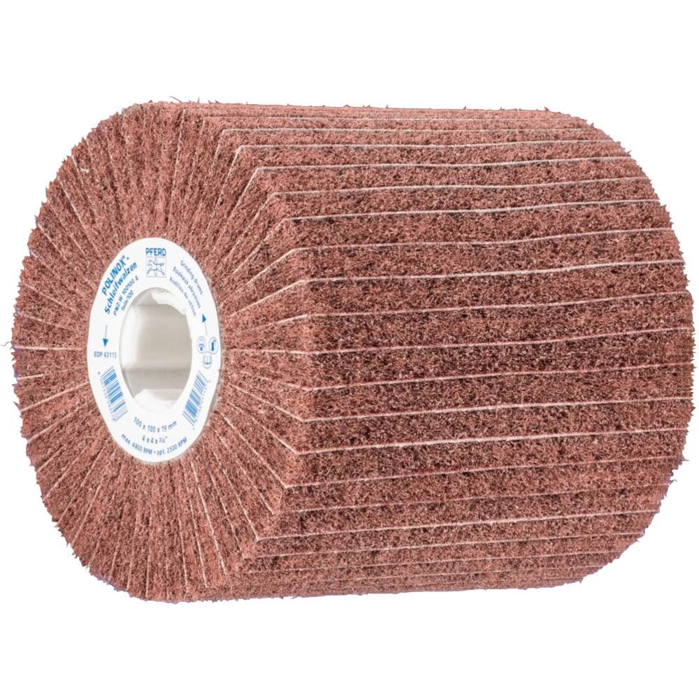 PFERD POLINOX Schleifwalze PNZ | 100 x 100 mm, Keilnut 19 mm, Korund A120, Fein | 44641112 – für ein