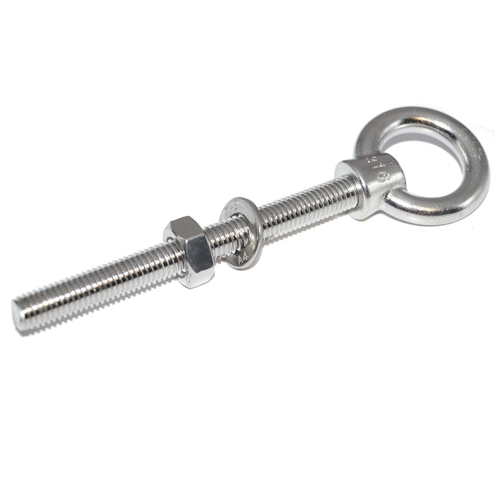 Augbolzen M6X40 Edelstahl A4 8 Stück - Ringbolzen mit metrischem Gewinde, Unterlegscheibe und Mutter