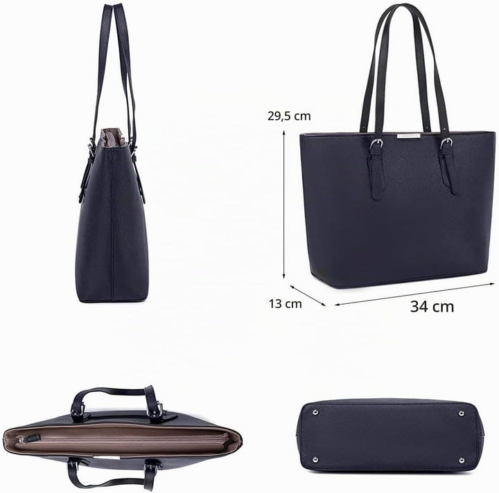 David Jones - Damen Shopper Handtasche - Frau Henkeltasche Grosse Tote PU Leder - Tasche Schultertas