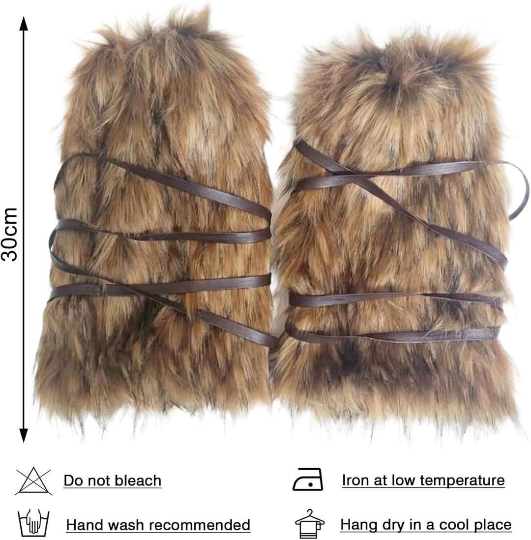 Plüsch Beinwärmer Furry Stulpen Flauschige Leg Warmers Beinstulpen Fell Stulpen für Winterwärmer Kar
