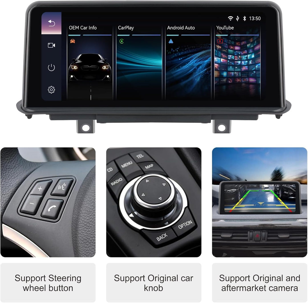 Autoradio mit drahtlosem CarPlay & Android Auto Kompatibel mit BMW X5 X6 Serie F15/F16 (2014-2016)NB