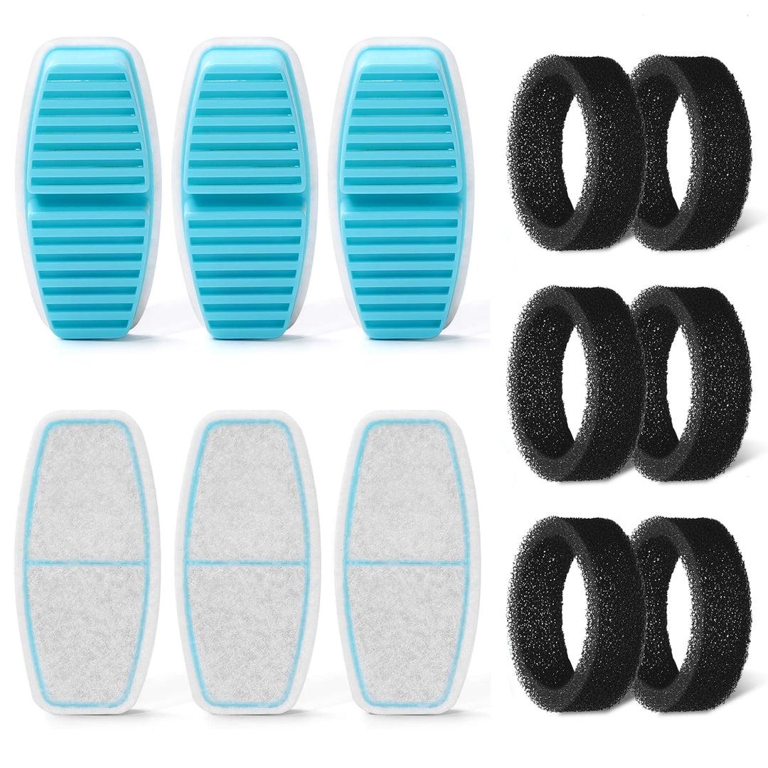 S7-6PCS FOFNON 12 Filter für Katzenbrunnen, 6 Stück Filter + 6 Stück Schaumstofffilter für Katzentri