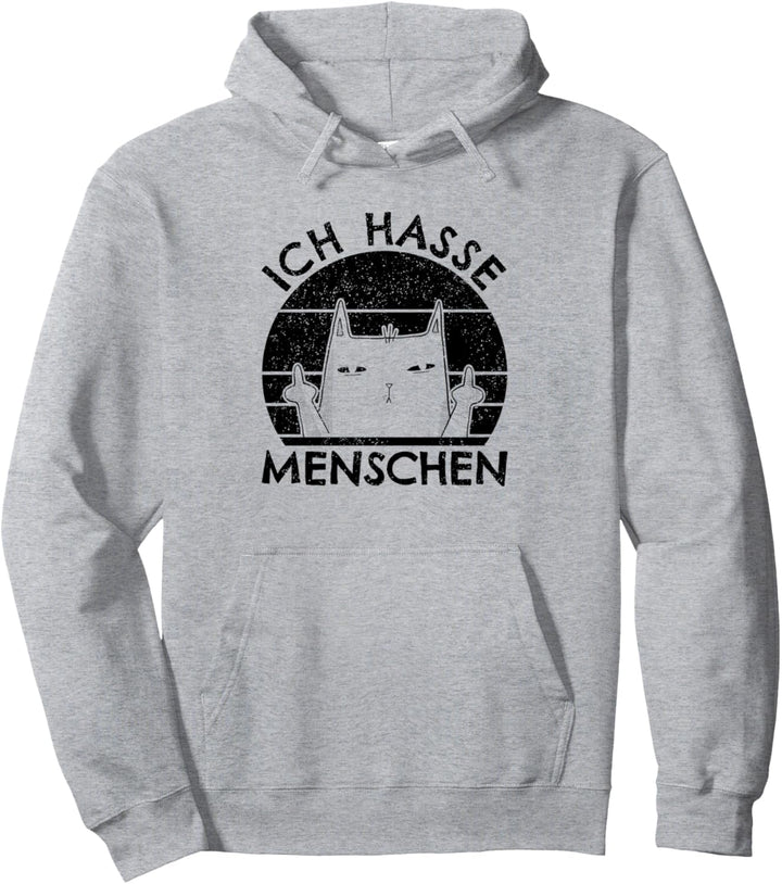 Ich hasse Menschen | Katze Katzenhumor Morgenmuffel | Katzen Pullover Hoodie
