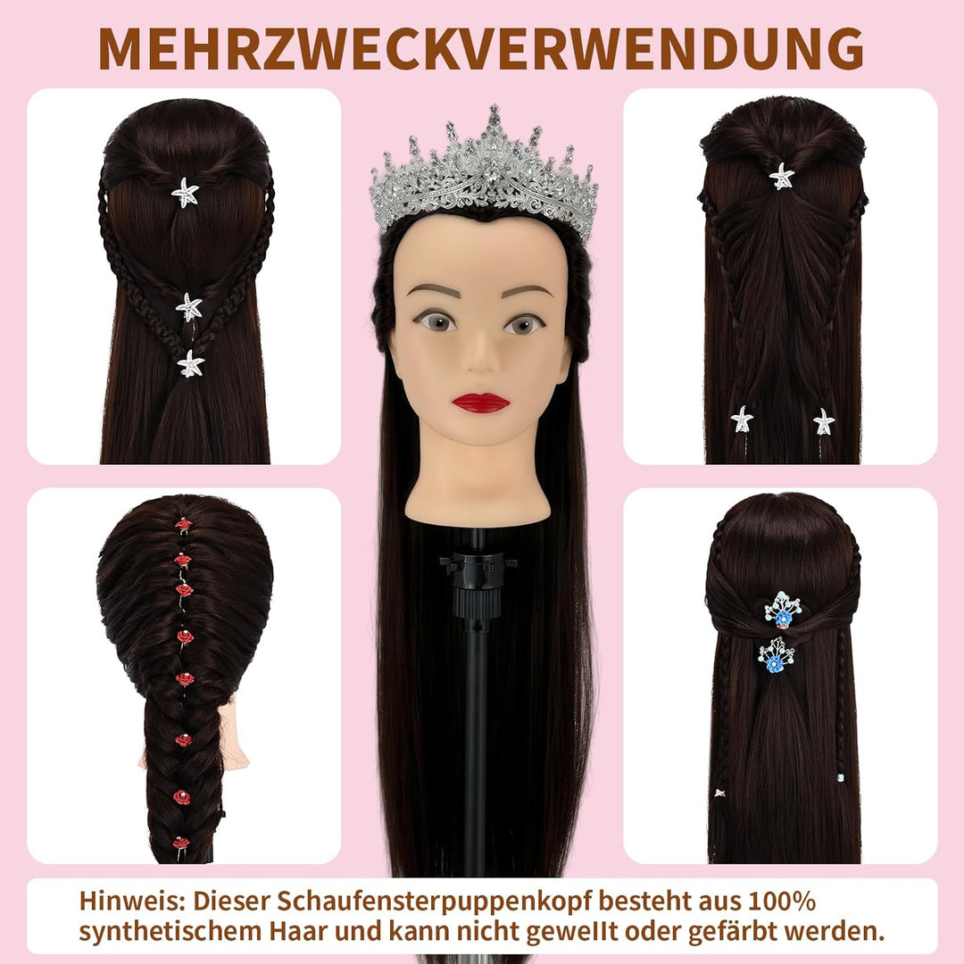 Trainingsköpfe 100% von dem Hochtemperaturfaser Haar 28zoll Trainingskopf für Frisöre with stand DIY