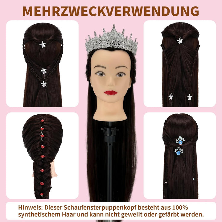 Trainingsköpfe 100% von dem Hochtemperaturfaser Haar 28zoll Trainingskopf für Frisöre with stand DIY