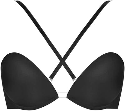 Wonderbra Damen Multiposition Bra Variabler Vielen Verstellmöglichkeiten Push-up BH 70C Schwarz, 70C