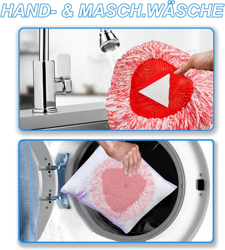 4 Stück Spin Wischmop Ersatzköpfe für Vileda Turbo Systeme,Chenille Mop Ersatz Refill mit 76-148 cm