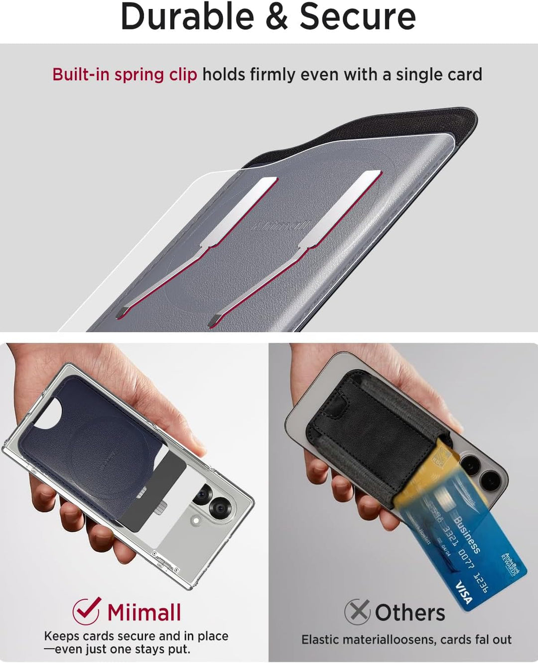 Miimall Kompatibel mit Samsung Galaxy Z Fold 7 Magnet Wallet, [Haltet 2-3 Karten] Dünn Leder Kartenh