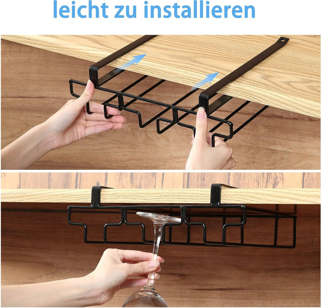 FOMANSH Weinglashalter unter dem Schrank, Gläserhalter für Weingläser Stielgläser, hängender Weingla