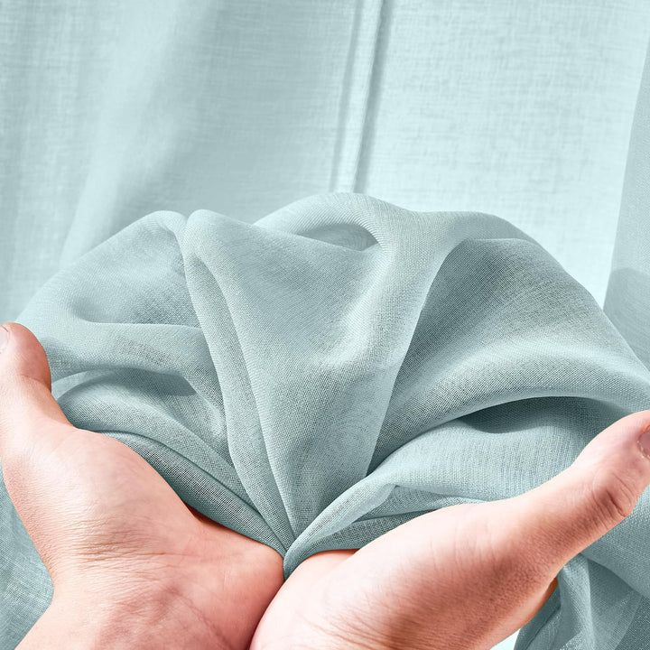 TOPICK Sheer Vorhang Mit Ösen Sheer Vorhänge Voile Halb Transparent Gardine Gaze Paarig Schals Fenst