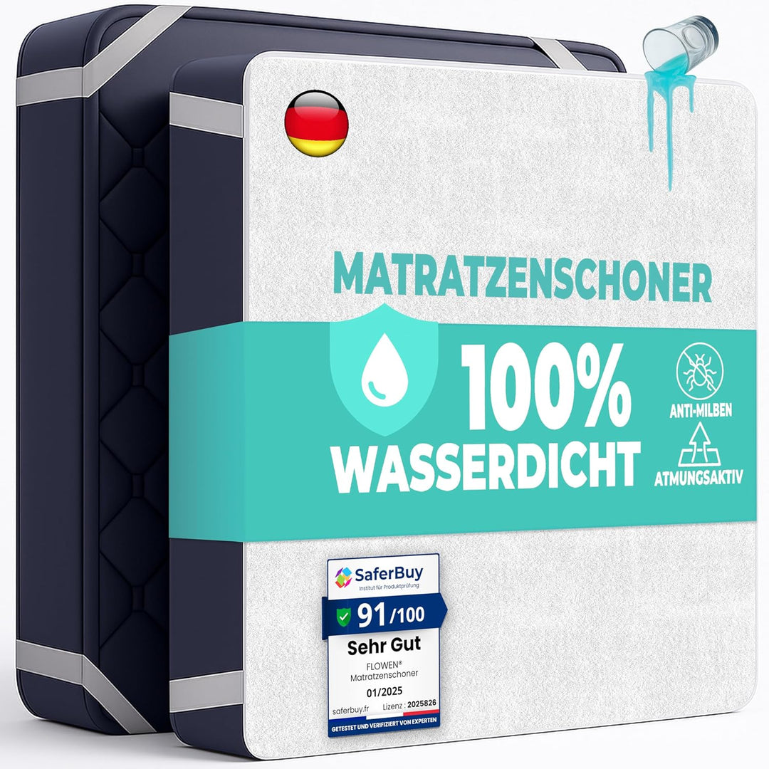 Matratzenschoner 90 x 200 cm Wasserdichte 2 Stk. Matratzenauflage aus Baumwolle Nässeschutz Inkontin