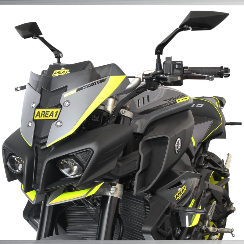 Area1 F1 Sport Motorradspiegel schwarz Motorrad Rückspiegel Set (rechts+links) 2xM10 Rechtsgewinde.