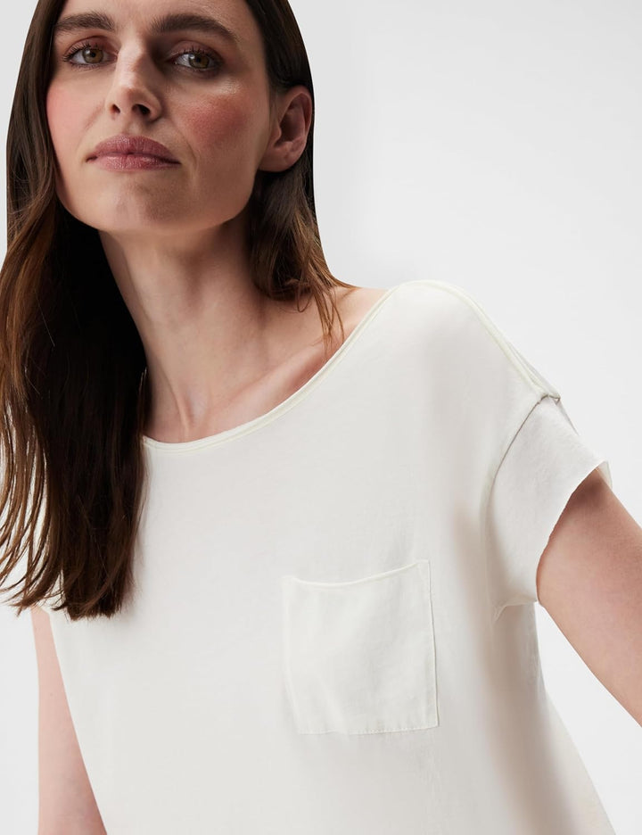 Marc O'Polo Denim Damen T-Shirt aus Bio-Baumwolle Relaxed Fit XXS Silky White, XXS Silky White