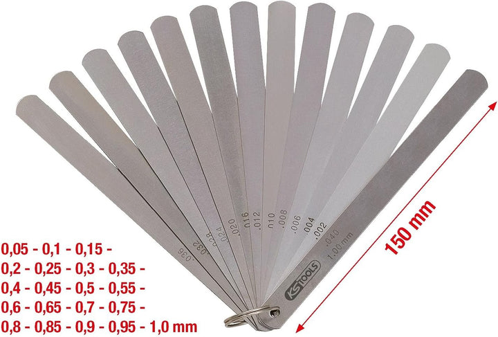 KS Tools 300.0616 Kolbenspiellehre, 20 Blatt, 0,05-1mm 05-1 mm 20 Blatt, 05-1 mm 20 Blatt