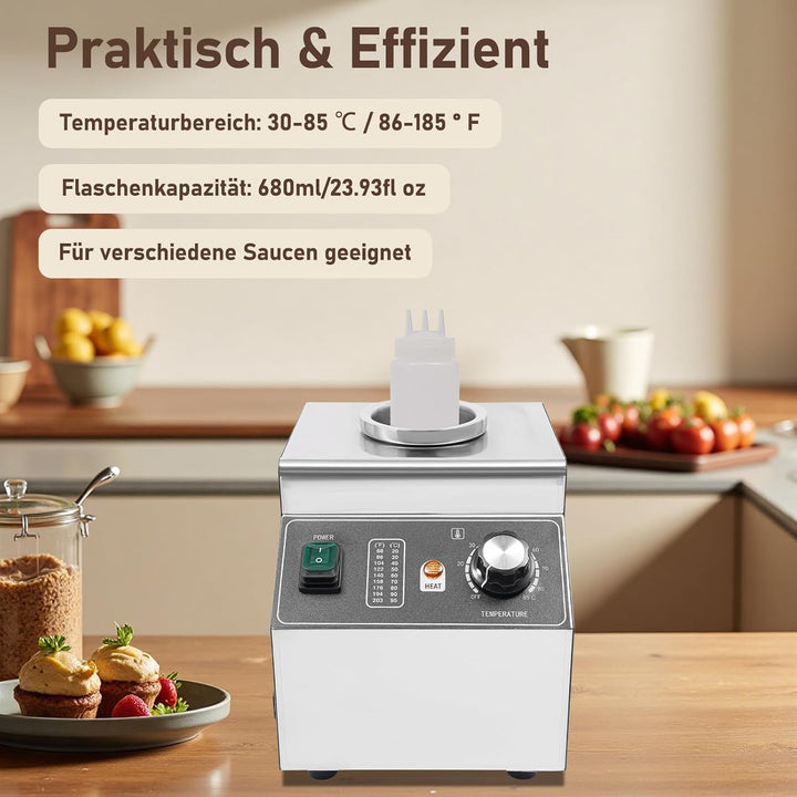 100W 220V Edelstahl Elektrischer Sossenwärmer Elektrisch Saucenwärmer Jam Heat Preservation Machine