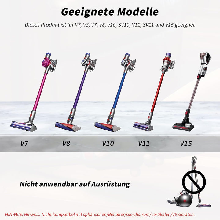 6 Stück Aufsatz für Dyson Staubsauger V7 V8 V10 SV10 V11 SV11 und V15, Bürste Ersatzteile für Dyson