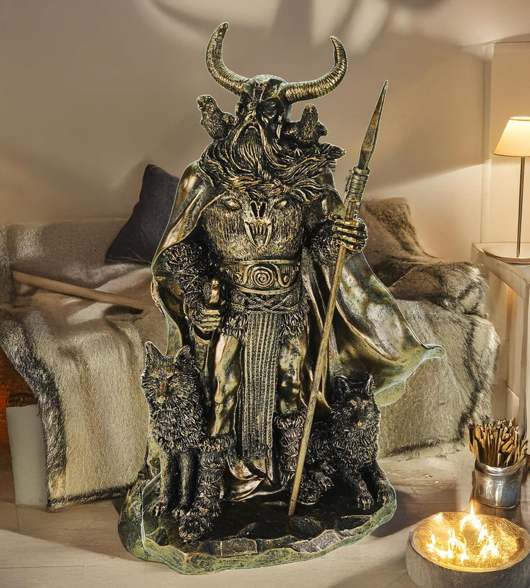 Kremers Schatzkiste Gott Odin mit seinen Raben Hugin + Munin + den Wölfen Geri und Freki