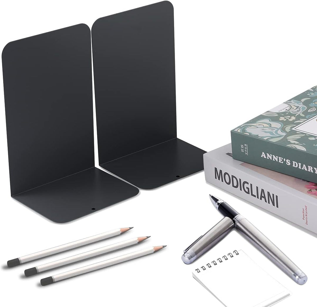 MSDADA 5 Paare Buchstützen, 102x203x135mm Buchstützen Metall Buchständer Bookends rutschfeste Buchst