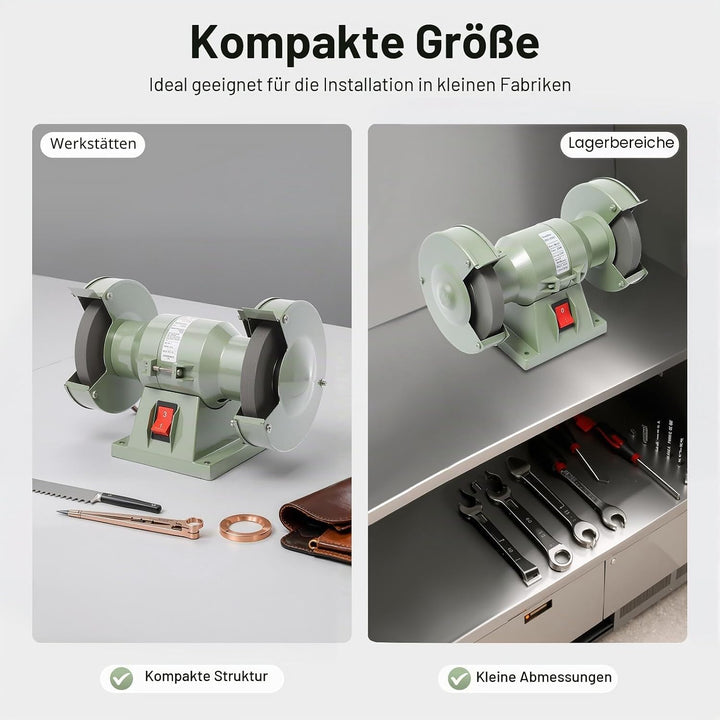 Poliermaschine 250W mit 2 Polierscheiben Ø 125mm, 2800rpm, Doppelschleifer, Tischpolierer Poliermasc