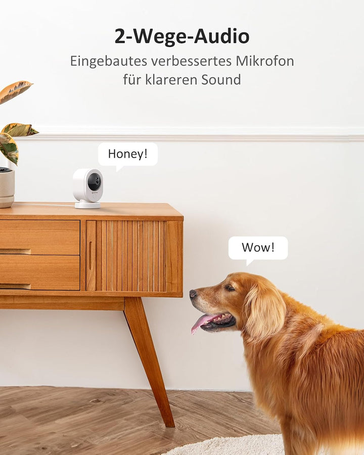 ANNKE 4K WLAN Überwachungskamera für den Innen, 8MP 2,4/5 GHz WLAN Nachtsicht Indoor Hundekamera, Be