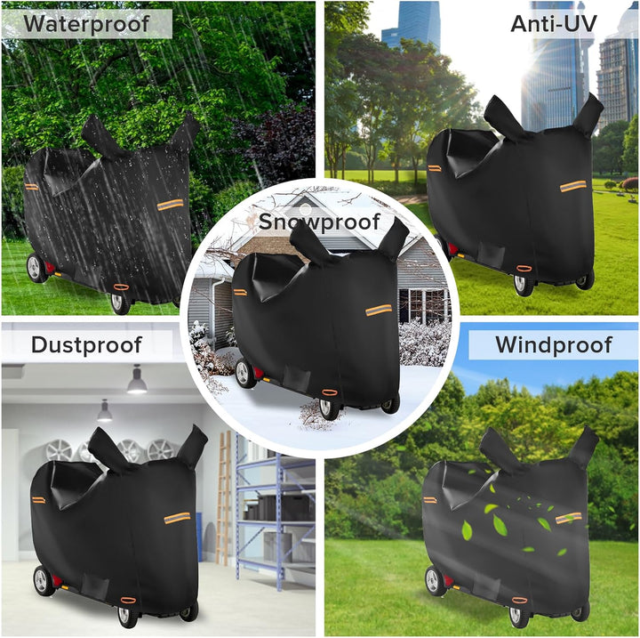 Elektromobil Abdeckhaube Wasserdicht & Winddicht,420D Abdeckplane für Elektromobile mit 4 Reflexstre