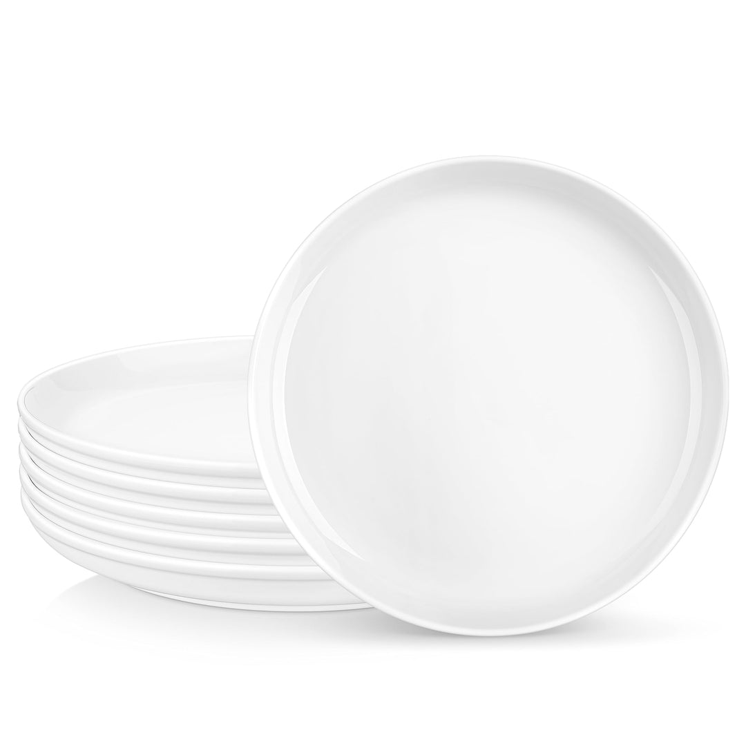 MALACASA, Serie REG, 21,5 x 2,8 cm Dessertteller-Set mit 6 Stück, Cremeweisses Porzellan-teller-Set,