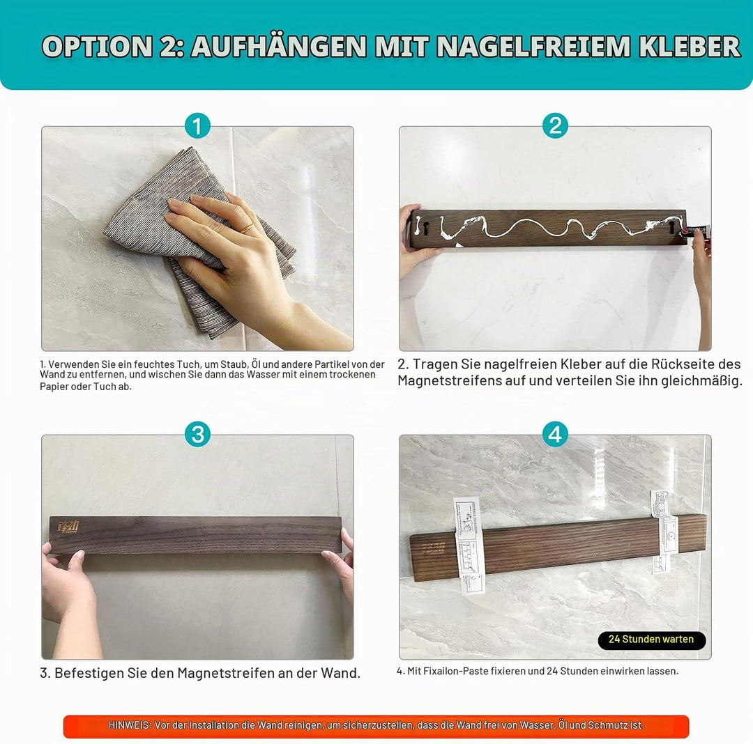 FINDKING 30cm Eschenholz Hölzern Magnetische Messer Streifen Küche Messer Reste Halter Ständer für d