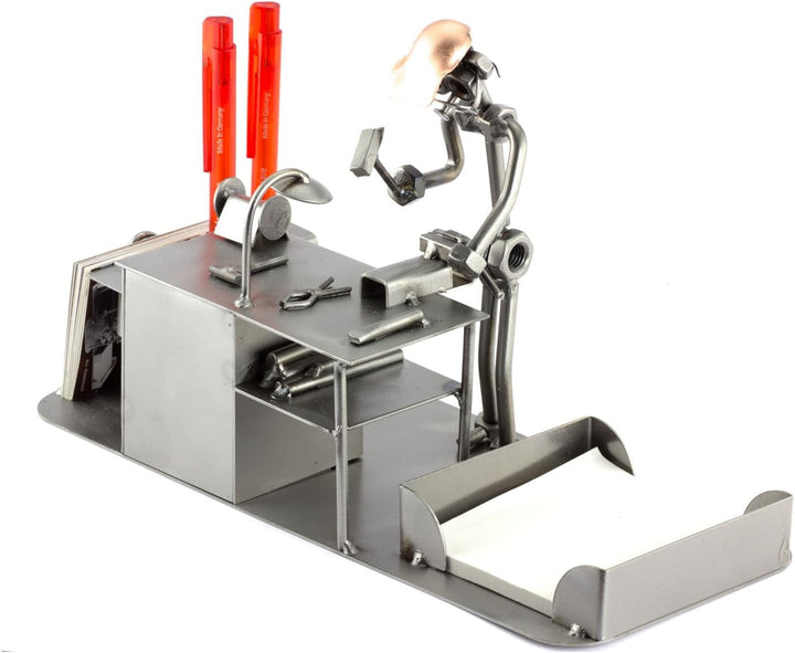 Steelman24 I Schraubenmännchen Schlosser Mit Büro I Made in Germany I Handarbeit I Geschenkidee I St