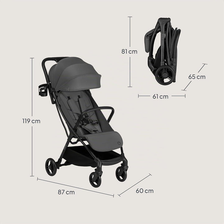 Lionelo Agia Reisebuggy Bis 22 kg, Leichter Buggy Kinderwagen ab 6 Monaten, Klein Zusammenklappbar m