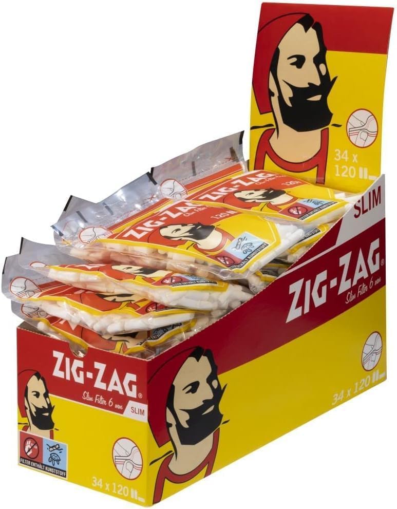 Zig-Zag Slim Filter 6mm | 34 Beutel je 120 Filter Single, Single
