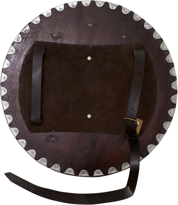 Ulfberth Wikinger Rundschild aus Holz mit Stahlbeschlägen | Mittelalter Schild für Erwachsene | Wiki