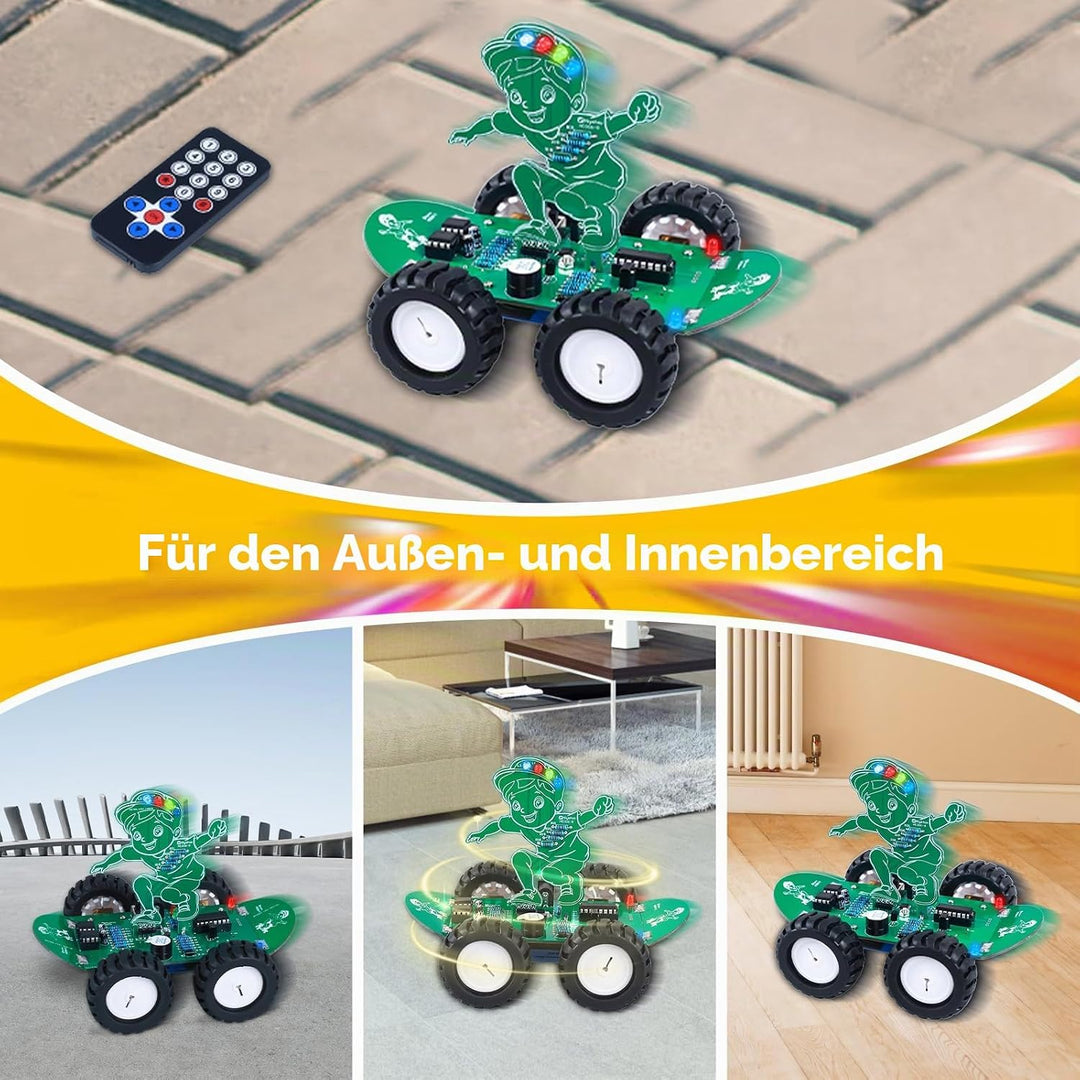 RC-Auto Elektronik Bausatz, 360° rotierendes Ferngesteuertes Auto Lötset STEM Löten Lernen DIY Lötpr
