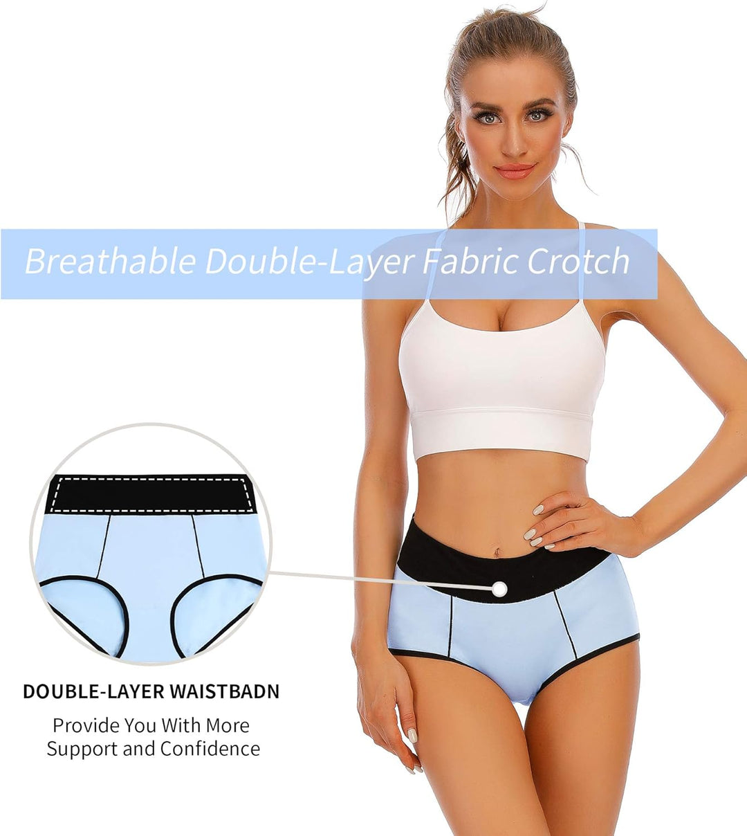 Senllori Damen Unterwäsche, hohe Taille, Baumwolle, Bauchkontrolle, weiche volle Abdeckung Multipack