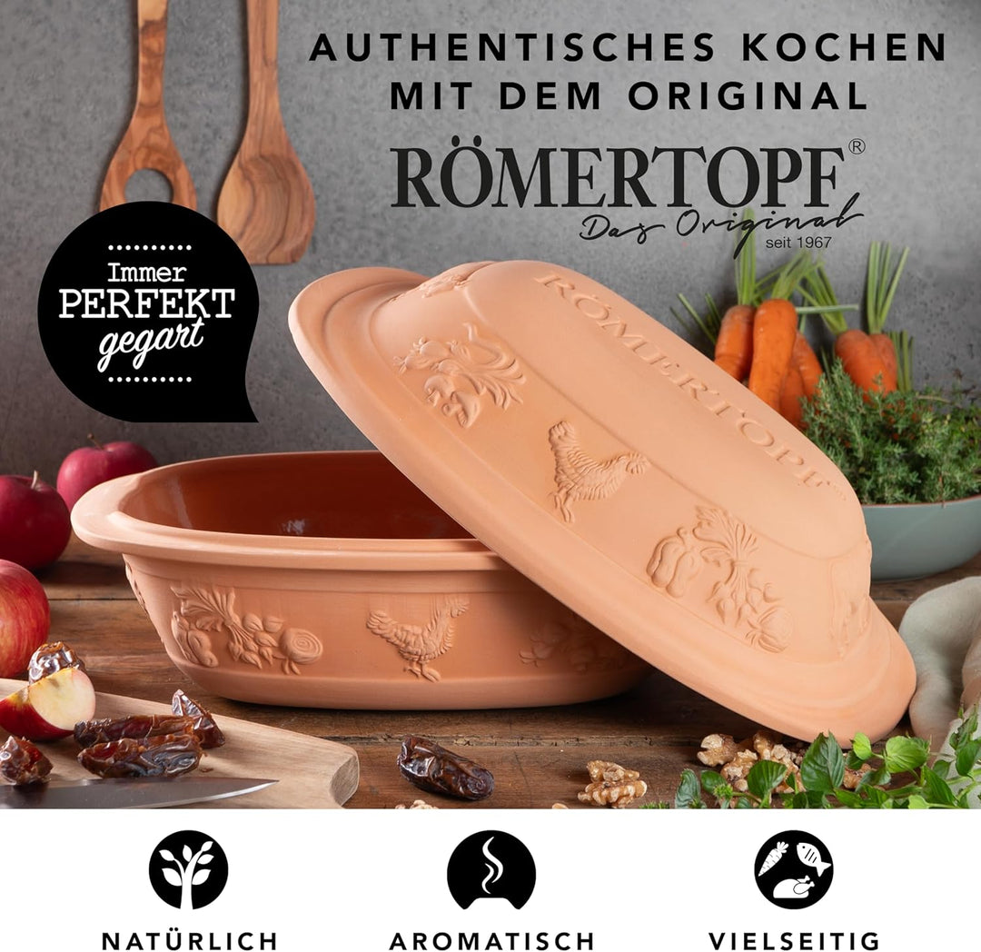 Römertopf Bräter, Ton, Terrakotta, 38 cm 2.5 Kg, 2.5 Kg