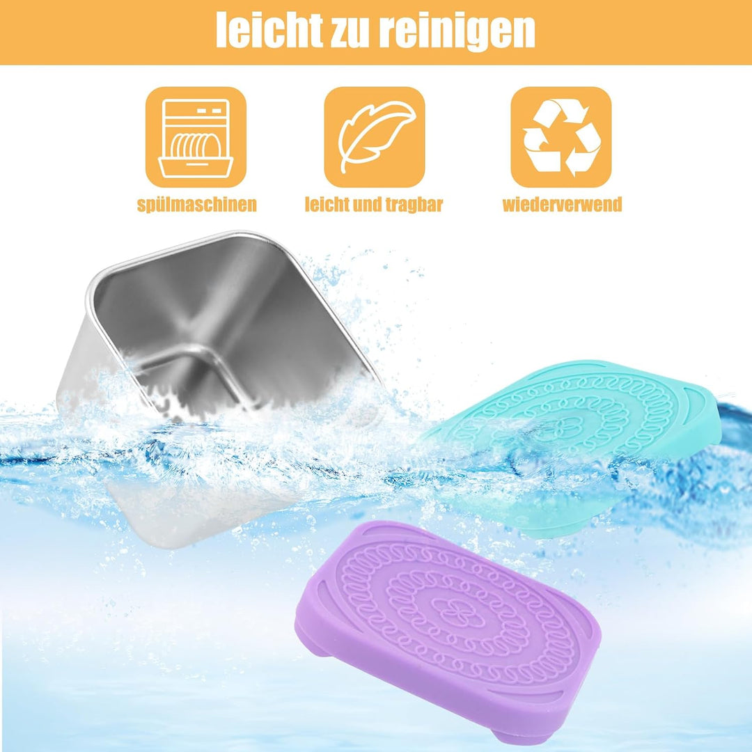8 Stück Kleine Dosen mit Deckel, 180ml Sossen Behälter Edelstahl Behälter mit Deckel, Mini Dosen Sna