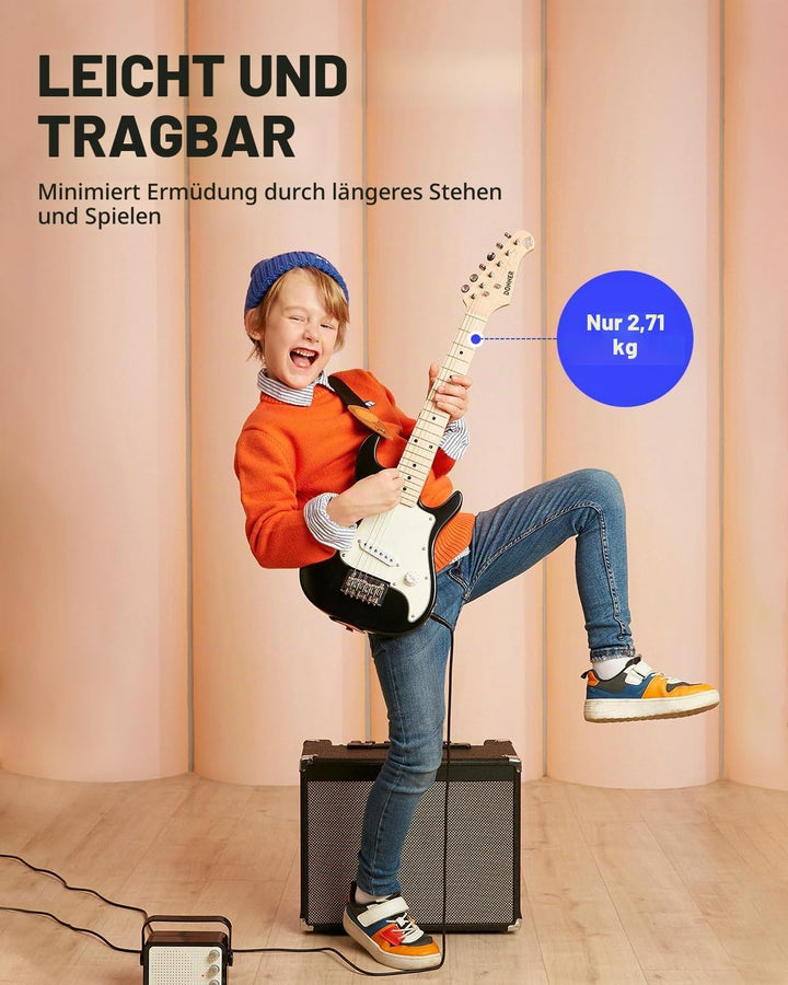Donner E-Gitarre Set Anfänger Junior Kit ST-Stil 30 Zoll Mini Gitarren Premium Bundle mit Verstärker