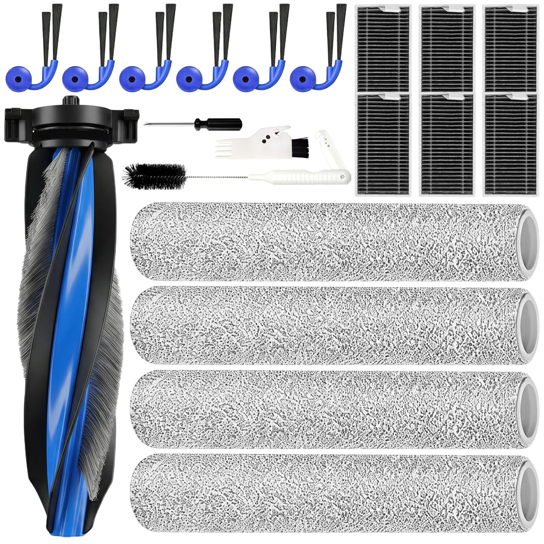 X12 OmniCyclone Zubehör für ECOVACS Deebot X12/T90 Pro Omni, 20 Stück Zubehörset : 1 Hauptbürste,4 R
