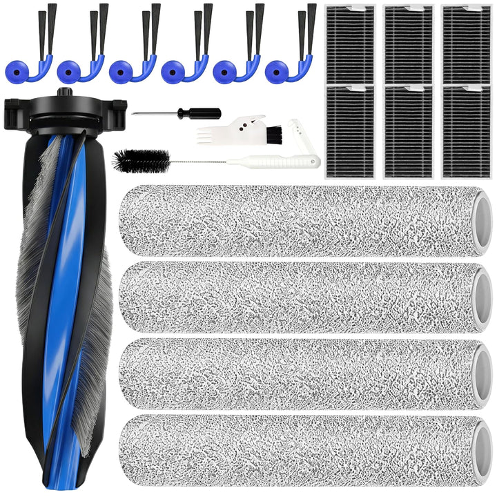 X12 OmniCyclone Zubehör für ECOVACS Deebot X12/T90 Pro Omni, 20 Stück Zubehörset : 1 Hauptbürste,4 R