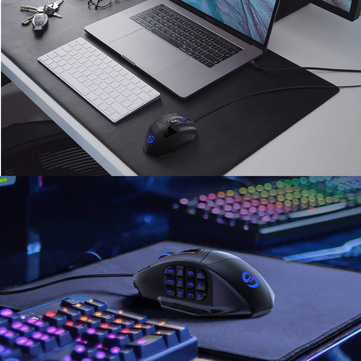 UtechSmart Venus -gaming maus 12 tasten mmo maus 16400 dpi USB Laser Gaming Mouse | 18 Tasten naga |