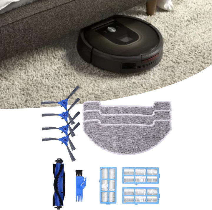 Marhynchus Home Roboter-Staubsauger-Kit Seitenbürste Lappenfilter Hauptbürsten-Set für 850T Clean Su