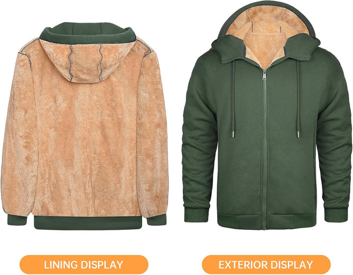 Xnova Sweatjacke Herren Fleecejacke Kapuzenpullover Zipper Hoodie Casual Bequemes und Warmes Übergan