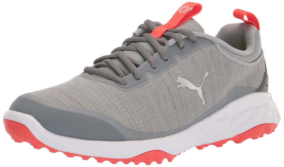 PUMA Herren Fusion Pro Extra Wide Golfschuhe, Schwarz Silber 40 EU Quarry Puma Silber Rot Blast, 40