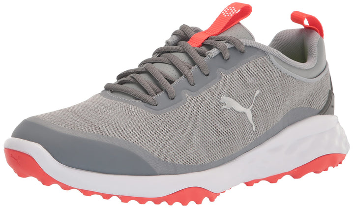 PUMA Herren Fusion Pro Extra Wide Golfschuhe, Schwarz Silber 40 EU Quarry Puma Silber Rot Blast, 40